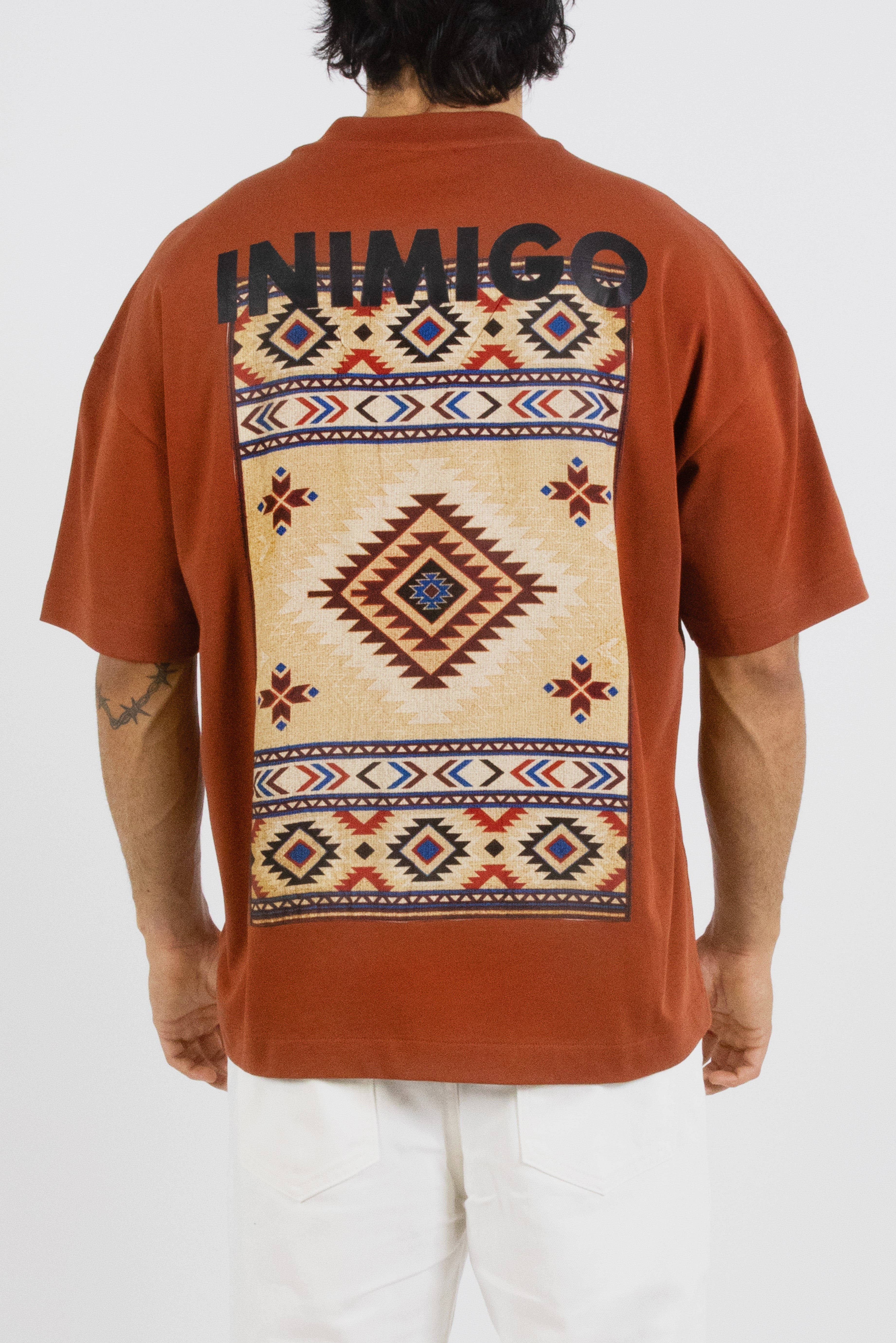Inimigo, Navajo Carpet Red T-Shirt , Man Fashion , Luxury T-shirt,