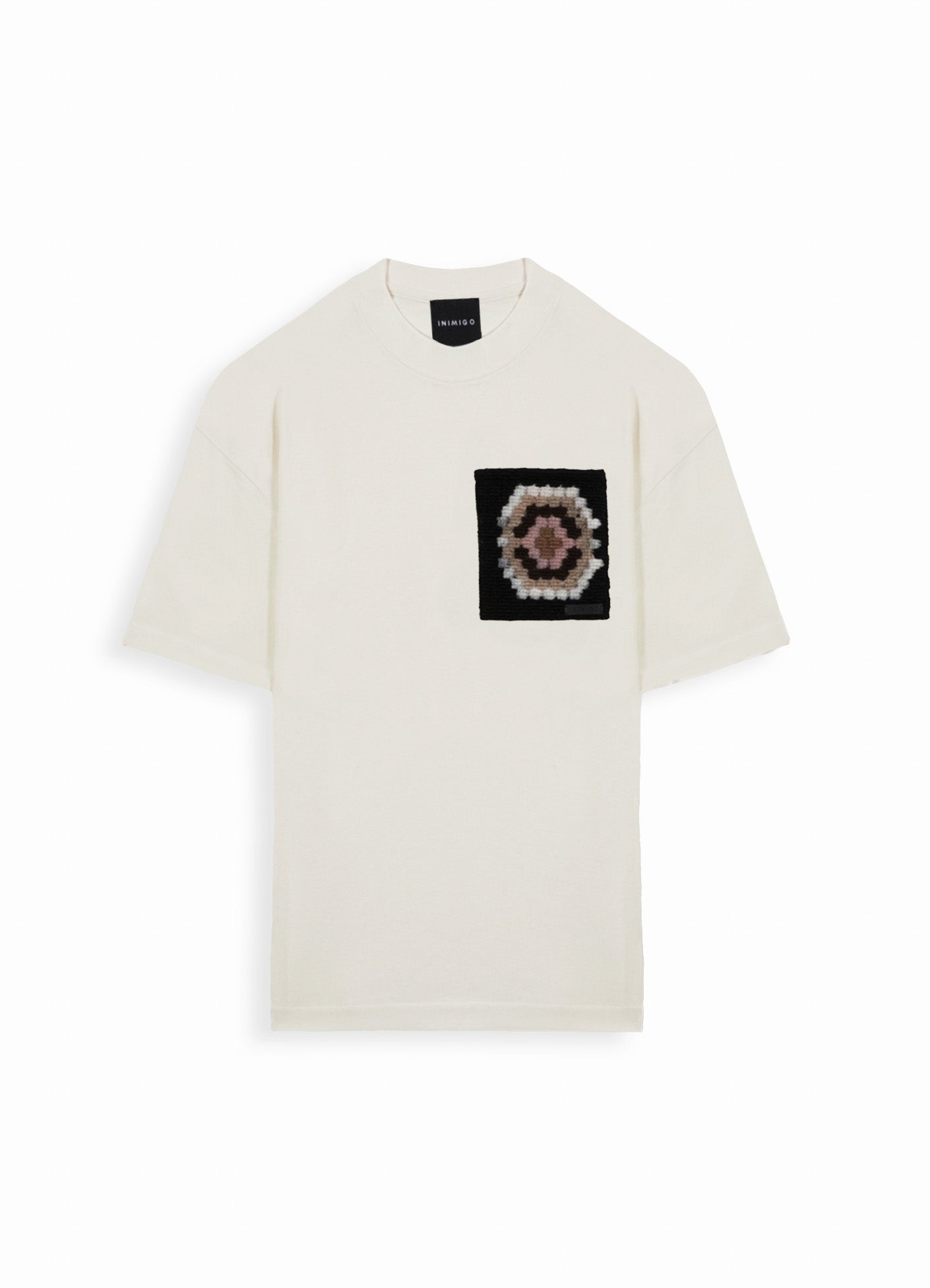 Inimigo, Coarse Knitting white T-Shirt, Man Fashion,Luxury T-shirt