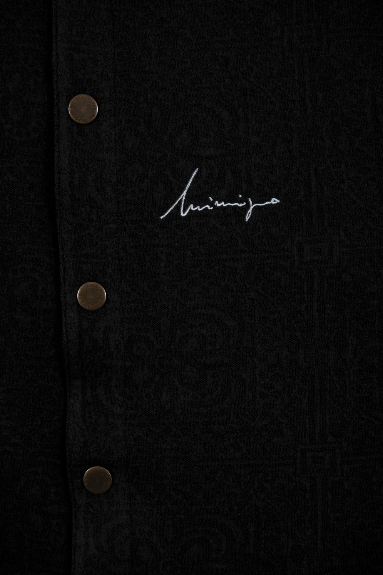 inimigo flower jacquard black overshirt fall detail