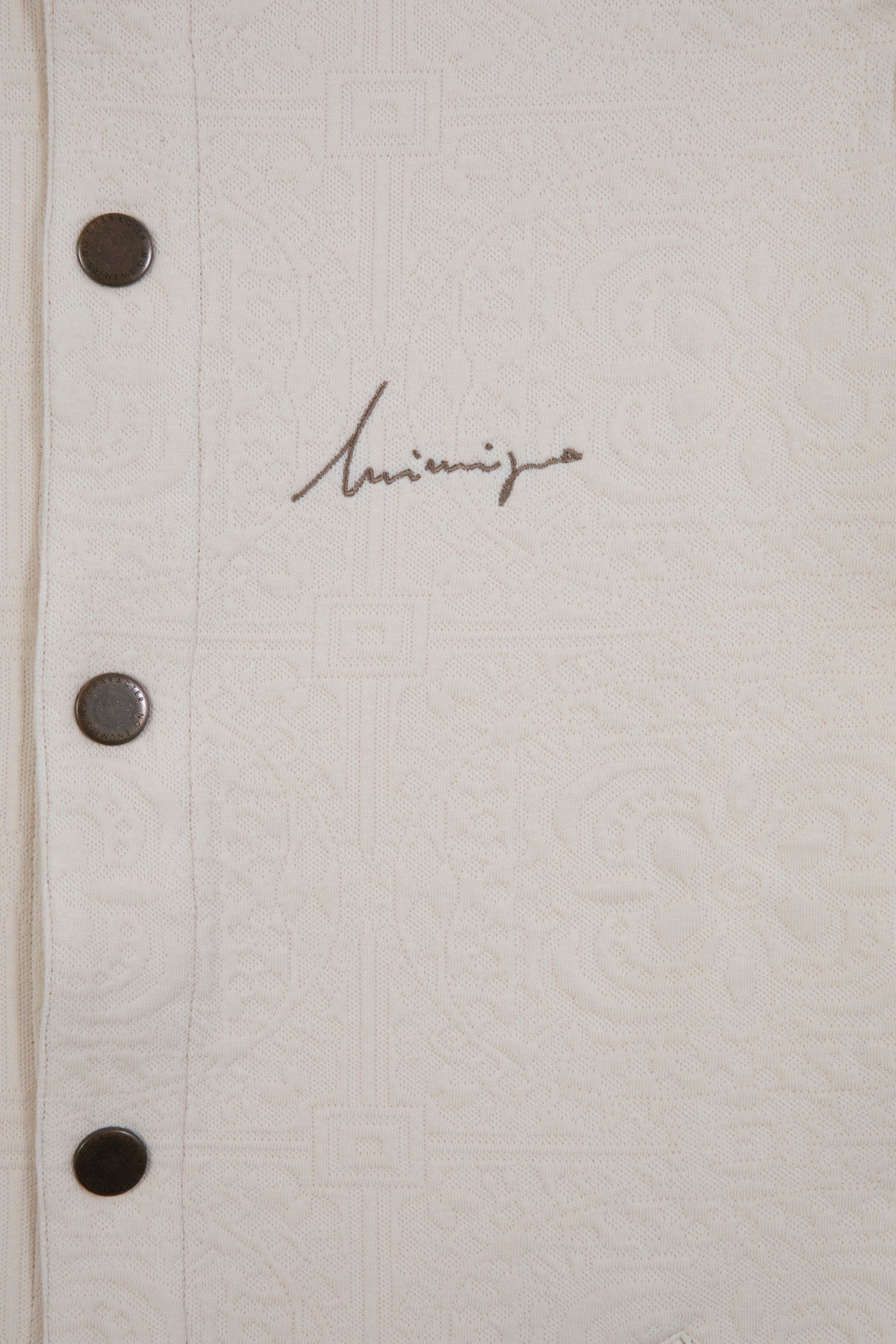 inimigo flower jacquard raw white overshirt fall detail