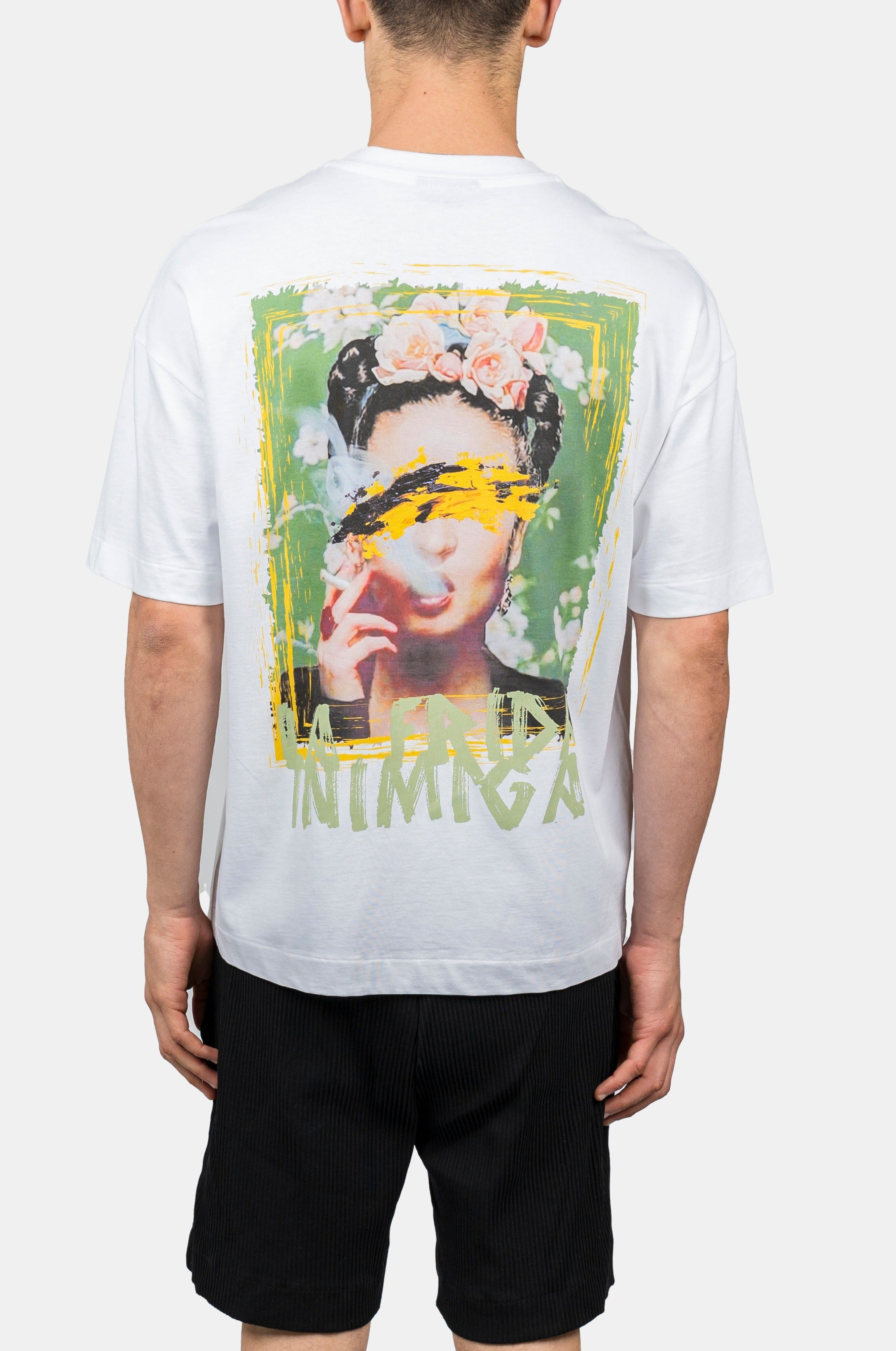 INIMIGO FRIDA SMOKING OVERSIZED WHITE T-SHIRT back