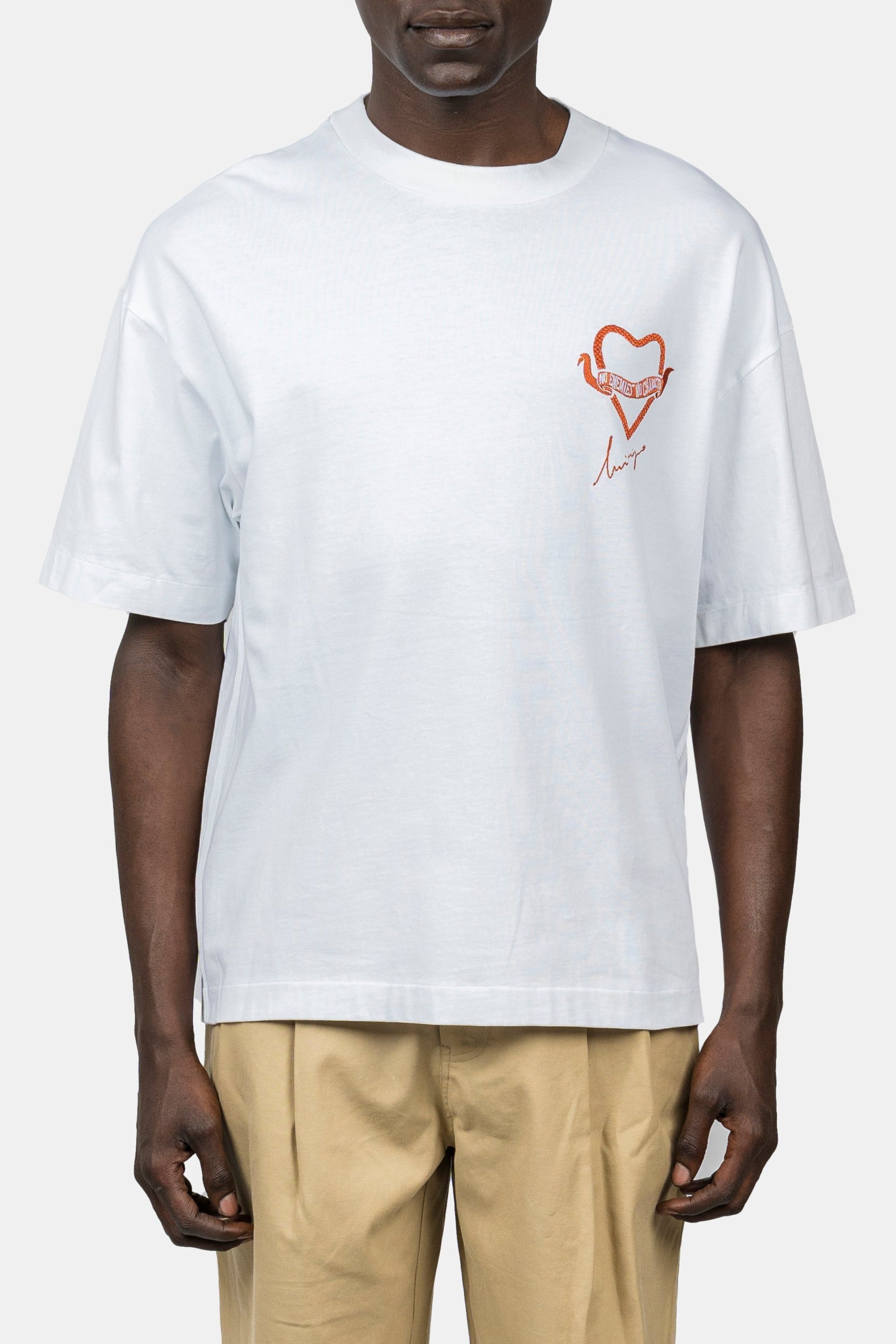 INIMIGO HEART STROKE WHITE T-SHIRT FRONT