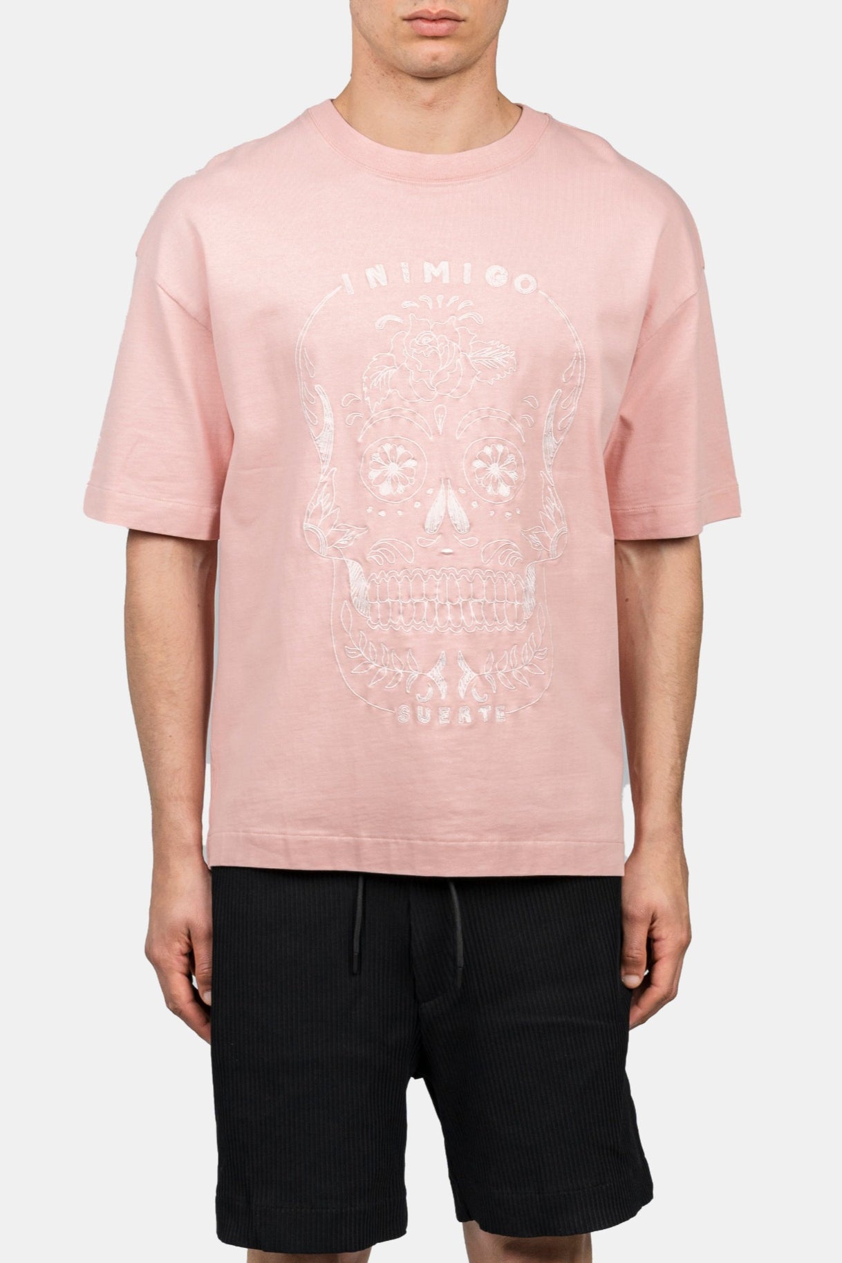 INIMIGO SKULL OVERSIZED ROSE T-SHIRT FRONT