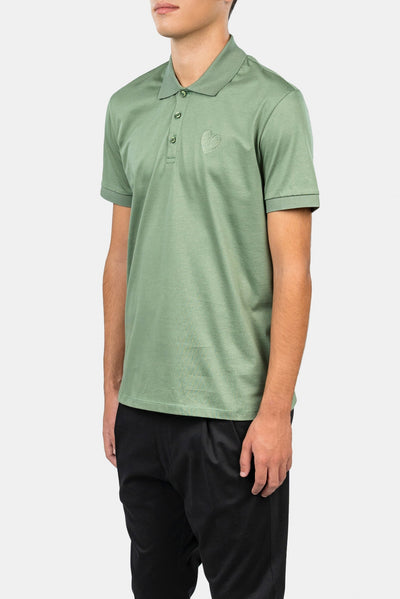 Classic Embroidery Heart Jersey Olivine Polo