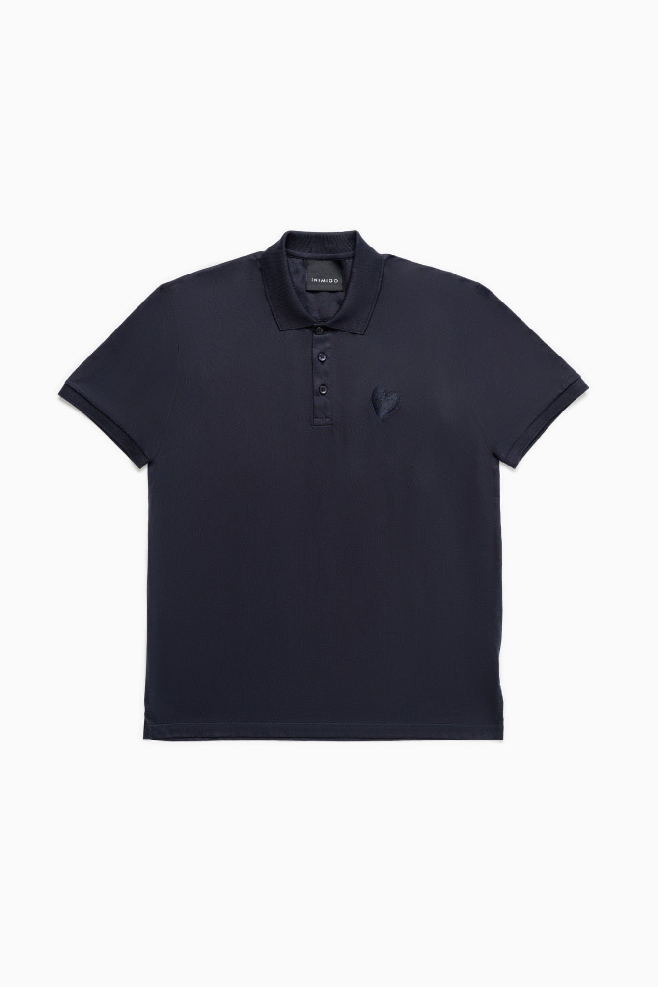 Classic Embroidery Heart Jersey Mid Blue Polo