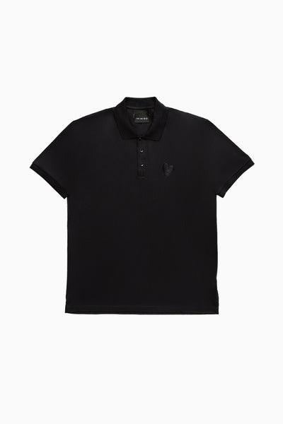 Classic Embroidery Heart Jersey Black Polo