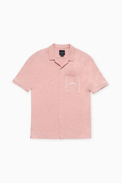 INIMIGO PIPPING ROCKS SHORT SLEEEVE pink BUTTON SHIRT flat