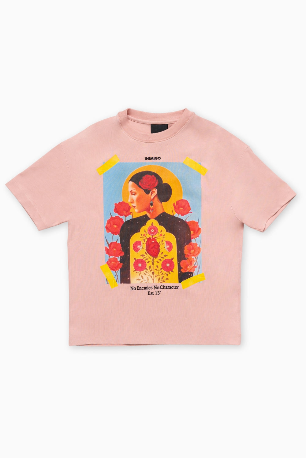 INIMIGO ART FLOWER OVERSIZED MELLOW ROSE T-SHIRT