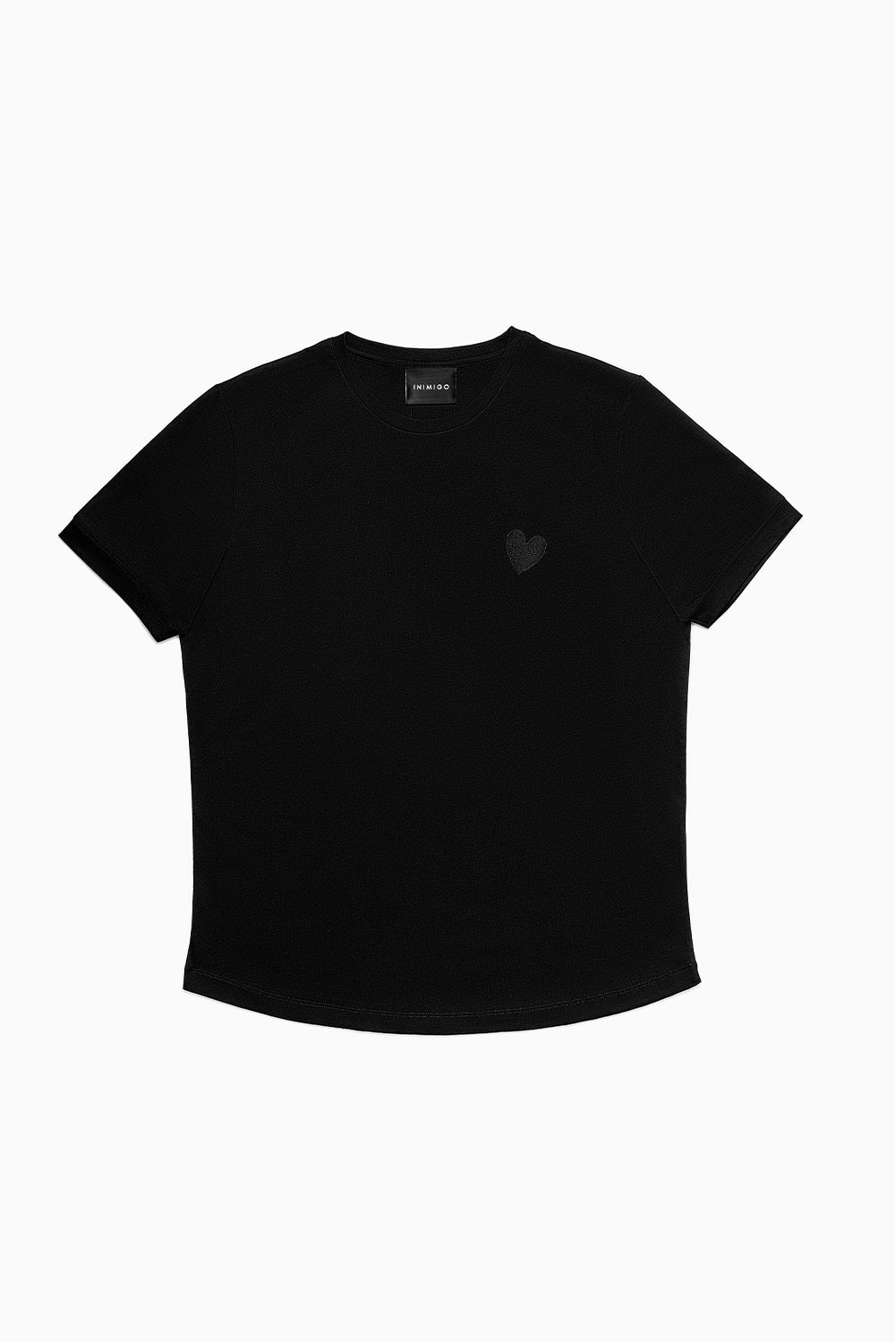 Classic Embroidery Heart Black T-shirt