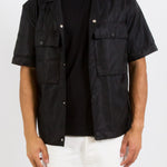 Inimigo,MAN FASHION, LUXURY, nylon shirt with snap closure, black