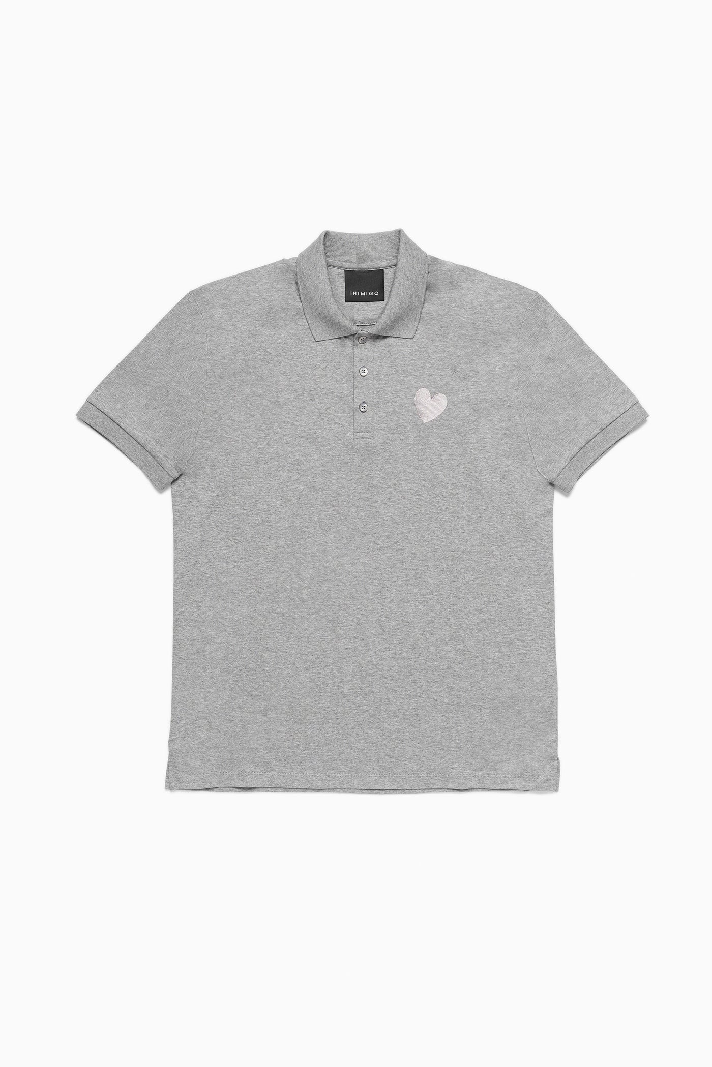 Classic Embroidery Heart Jersey Gray Polo